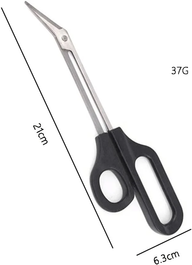 قیچی ناخن پا، ناخن گیر برای ناخن های ضخیم، قیچی ناخن پا دسته بلند، قیچی برش بانداژ دسته بلند دقیق، ناخن گیر، انبر، موچین، قیچی کوتیکول برای فروشگاه، مشکی، 1 عدد