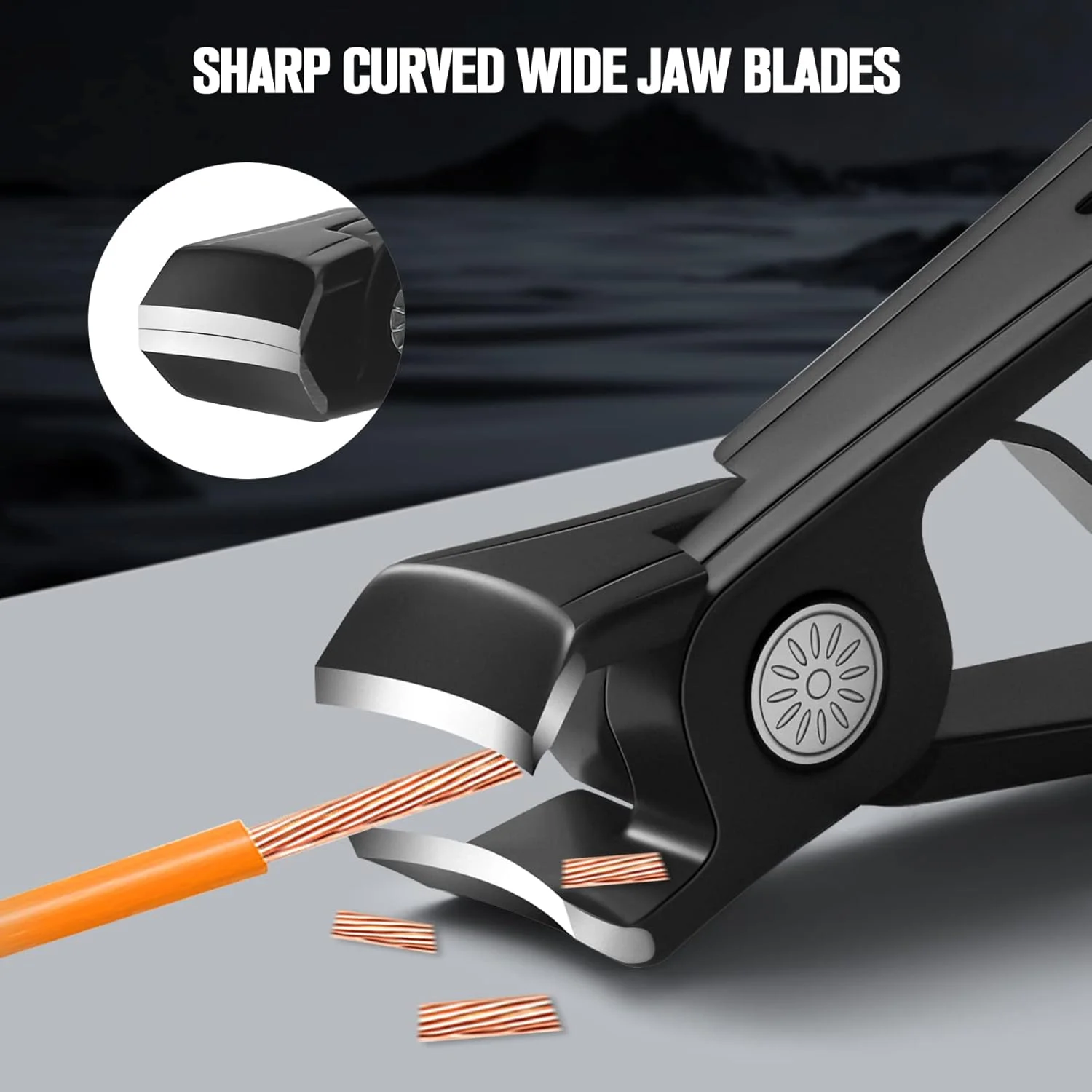 ناخن گیر بزرگ FERYES برای ناخن های ضخیم به همراه سوهان فلزی - ناخن گیر با دهانه 15 میلی متری برای ناخن های سفت - ناخن گیر استیل ضد زنگ برای سالمندان، آقایان و بانوان