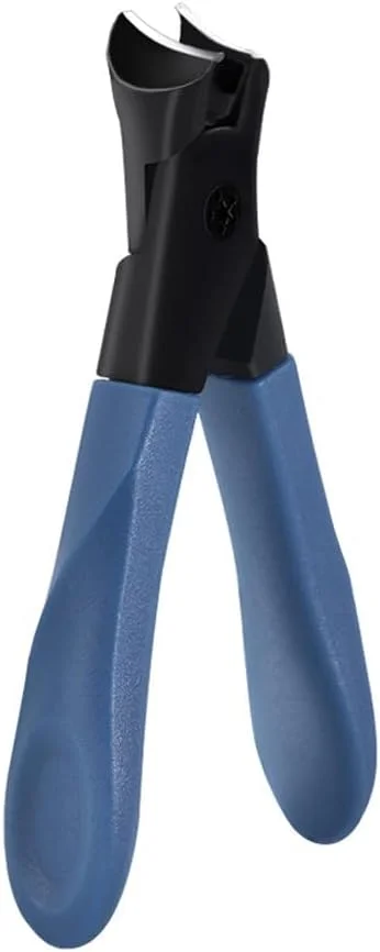 ناخن گیر حرفه ای استیل ضد زنگ آبی با پوشش ضد پاشش - قیچی تیز برای ناخن های ضخیم و پهن - برای آقایان و سالمندان