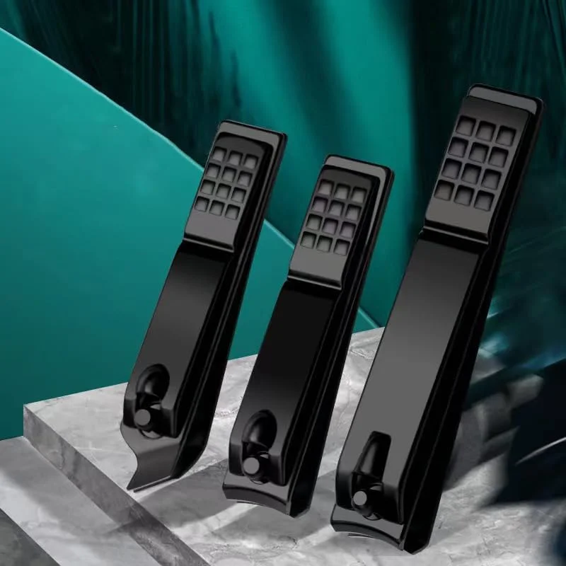 ست سه عددی ناخن گیر استیل ضد زنگ مشکی برای کوتاه کردن بی نقص ناخن های پا - ناخن گیر با کیفیت عالی برای آراستگی آسان