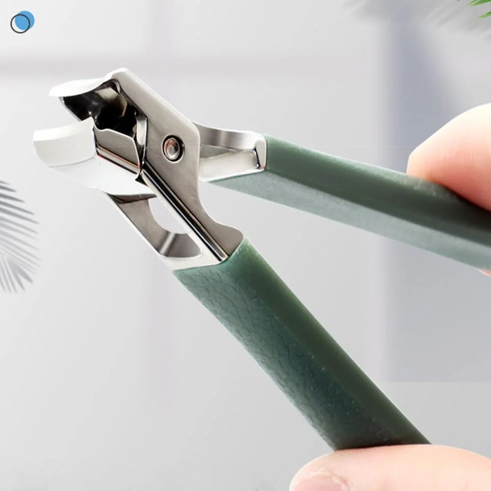 یک عدد ناخن گیر استیل مدرن: ناخن گیر پهن با تیغه مقعر برای ناخن های ضخیم و سخت - ابزار تیز و بادوام مانیکور (سبز)