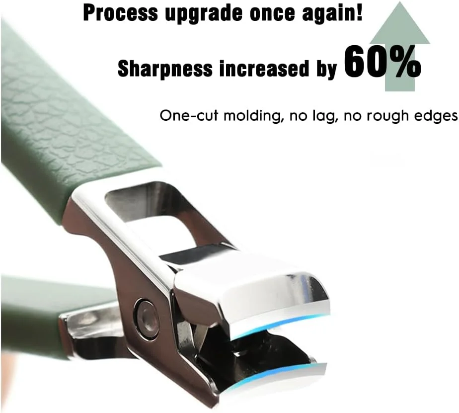 یک عدد ناخن گیر استیل مدرن: ناخن گیر پهن با تیغه مقعر برای ناخن های ضخیم و سخت - ابزار تیز و بادوام مانیکور (سبز)