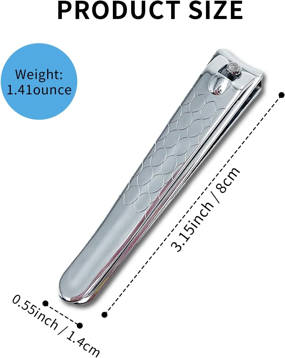 ناخن گیر، ابزار مراقبت از ناخن، ناخن گیر و قیچی ناخن انگشت دست و پا با سوهان ناخن، نقره ای (بسته 1 عددی)