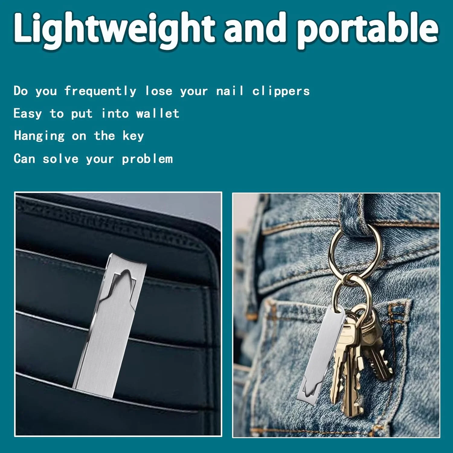 ناخن گیر فوق العاده نازک قابل حمل، ناخن گیر تاشو جیبی کوچک، قیچی با دهانه پهن با جاکلیدی، تریمر منحنی، پرداخت برس خورده (کوچک-برس خورده) ناخن گیر فوق العاده نازک قابل حمل، ناخن گیر تاشو جیبی کوچک، قیچی با دهانه پهن با جاکلیدی، تریمر منحنی، پرداخت برس خورده (کوچک-برس خورده)