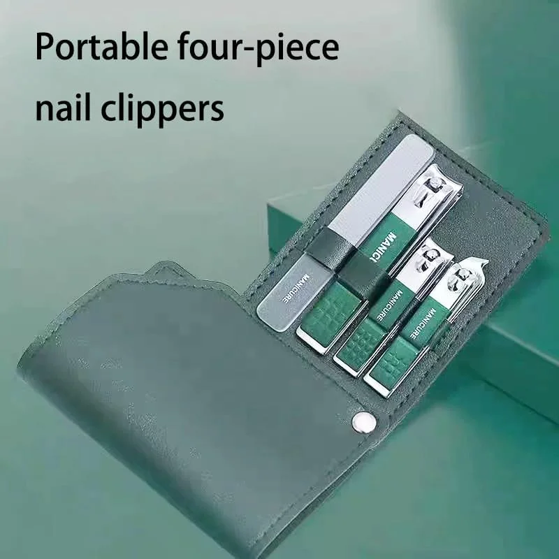 ست ۴ عددی ناخن گیر برای آقایان و بانوان، ناخن گیر انگشتان دست و پا، بسیار تیز، ناخن گیر، ناخن گیر انگشت، ناخن گیر برای بانوان (سبز)