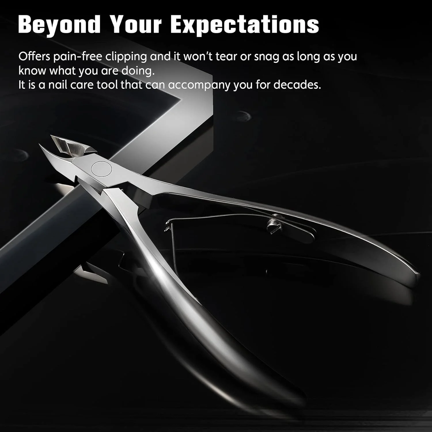 ابزار حرفه ای حذف پوست های مرده اطراف ناخن بزوکس، فک 4 میلی متری، گیره کوتیکول استیل ضد زنگ با چگالی بالا، هدیه نیپر مانیکور برای خانم ها، روکش نیکل، 1 عدد