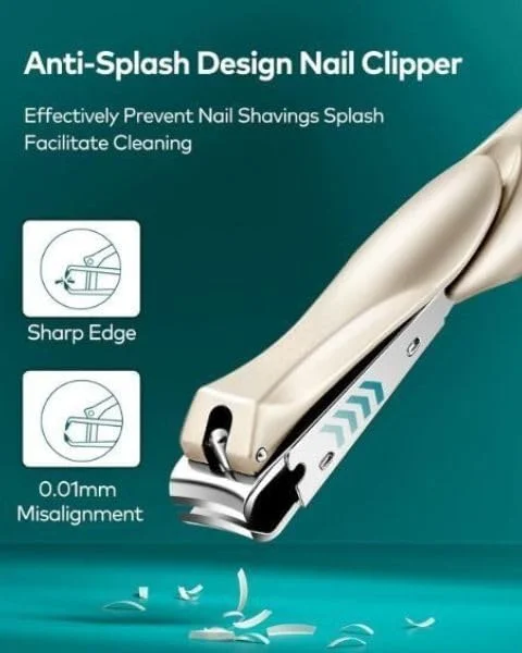 ناخن گیر استیل ضد زنگ ممتاز، تیز و بادوام برای آقایان، پیرایش دقیق، ایده آل برای ناخن های ضخیم، ناخن گیر حرفه ای برای آراستگی مقص اظافر | قصاصات اظافر (نقره ای، بزرگ)