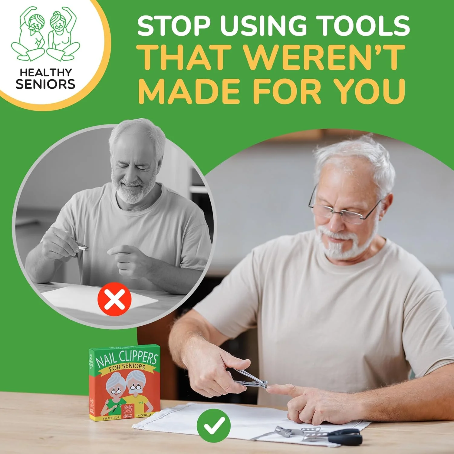 ست کامل ناخن گیر و ناخن گیر پا - طراحی شده برای ناخن های ضخیم. ایده آل برای افراد مبتلا به دیابت یا آرتروز