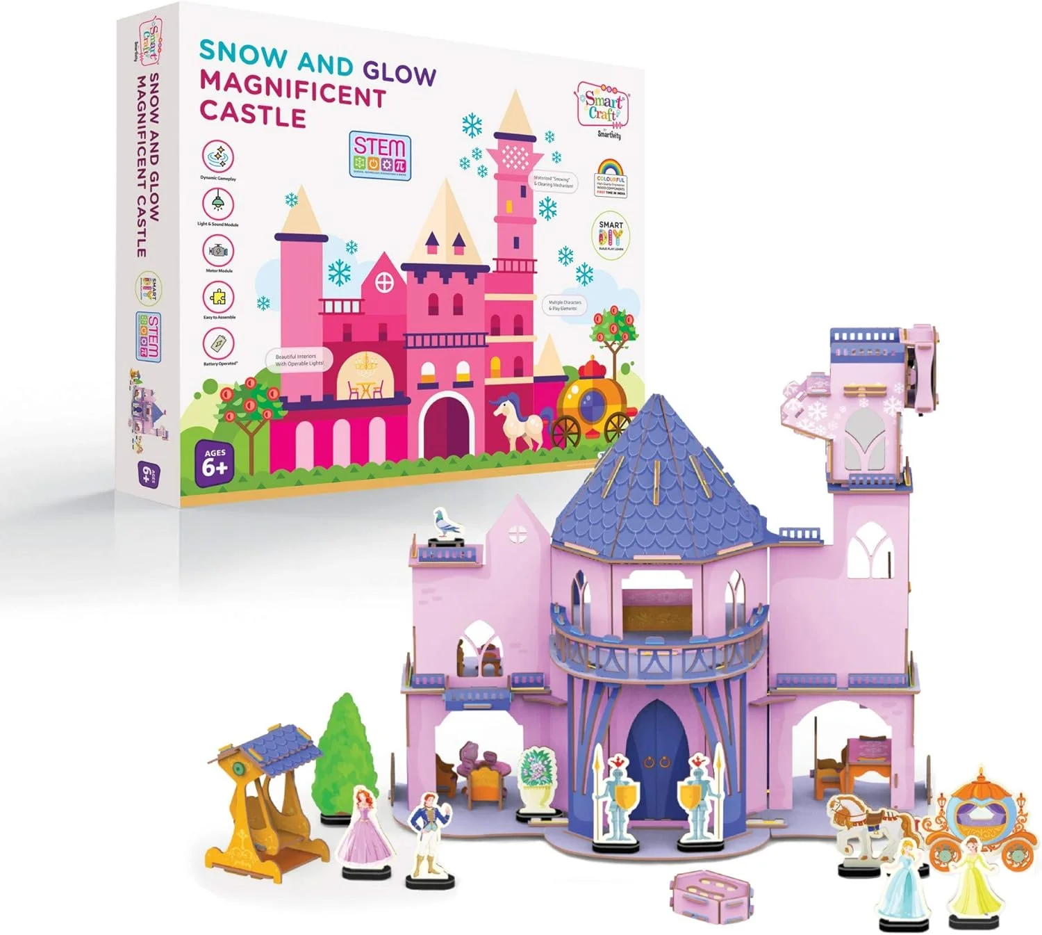 اسباب بازی آموزشی ساختنی قلعه باشکوه برفی و درخشان Smartivity، بازی فعالیت محور آموزشی و ساخت و ساز برای کودکان 6 تا 14 سال، هدیه برای پسران و دختران، یادگیری پروژه مهندسی علوم