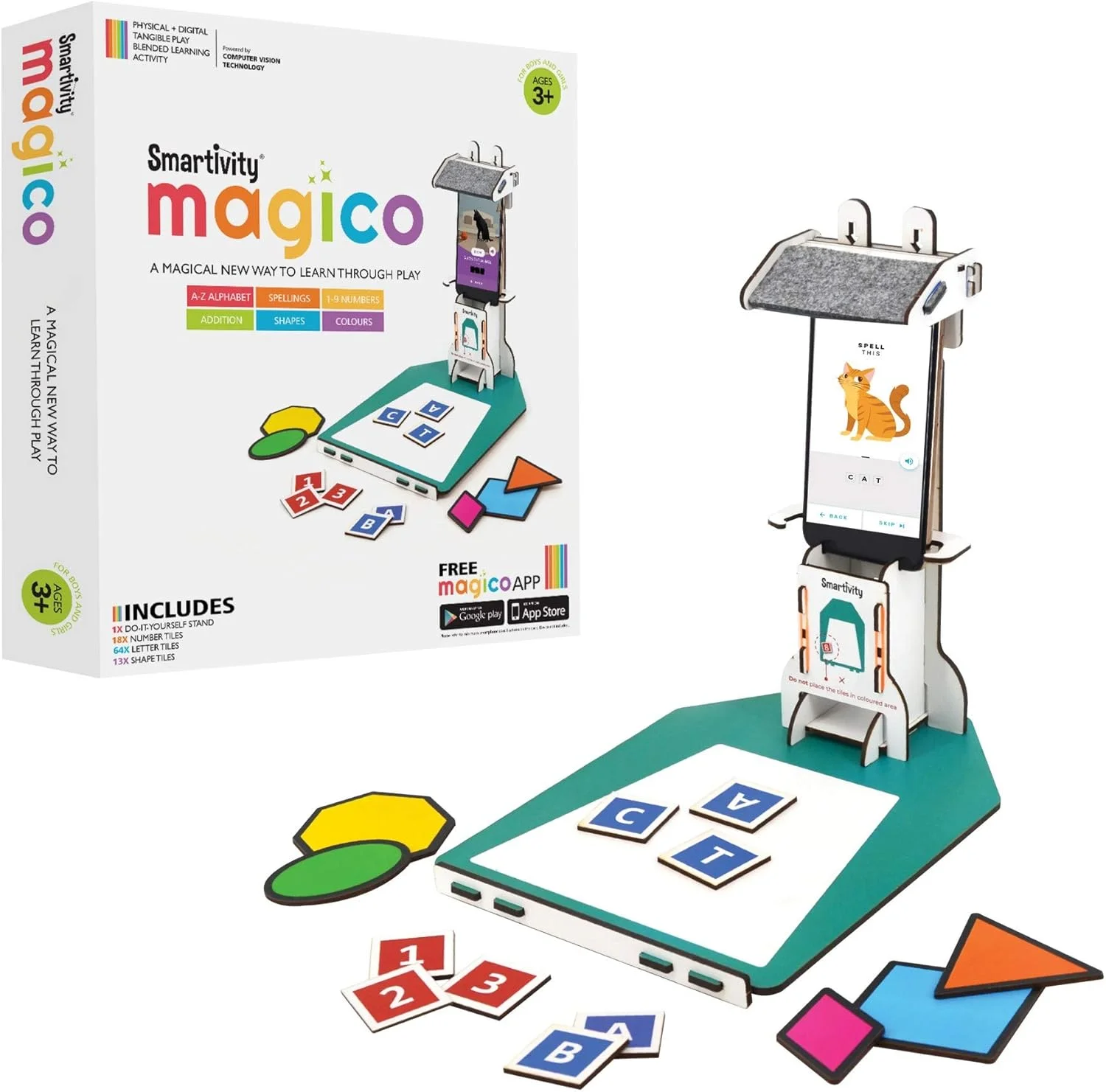 فعالیت آموزشی هوشمندانه Magico (انگلیسی، ریاضی، شکل، رنگ) برای کودکان 3 سال به بالا