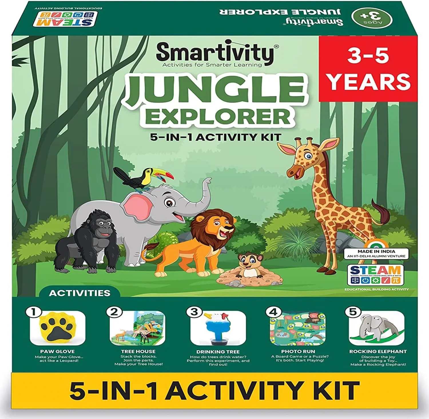 کیت آموزشی و سرگرمی کاوشگر جنگل Smartivity مناسب کودکان 3 تا 5 سال - 5 فعالیت سرگرم کننده در 1 بسته، اسباب بازی برای دختران و پسران 3، 4 و 5 ساله