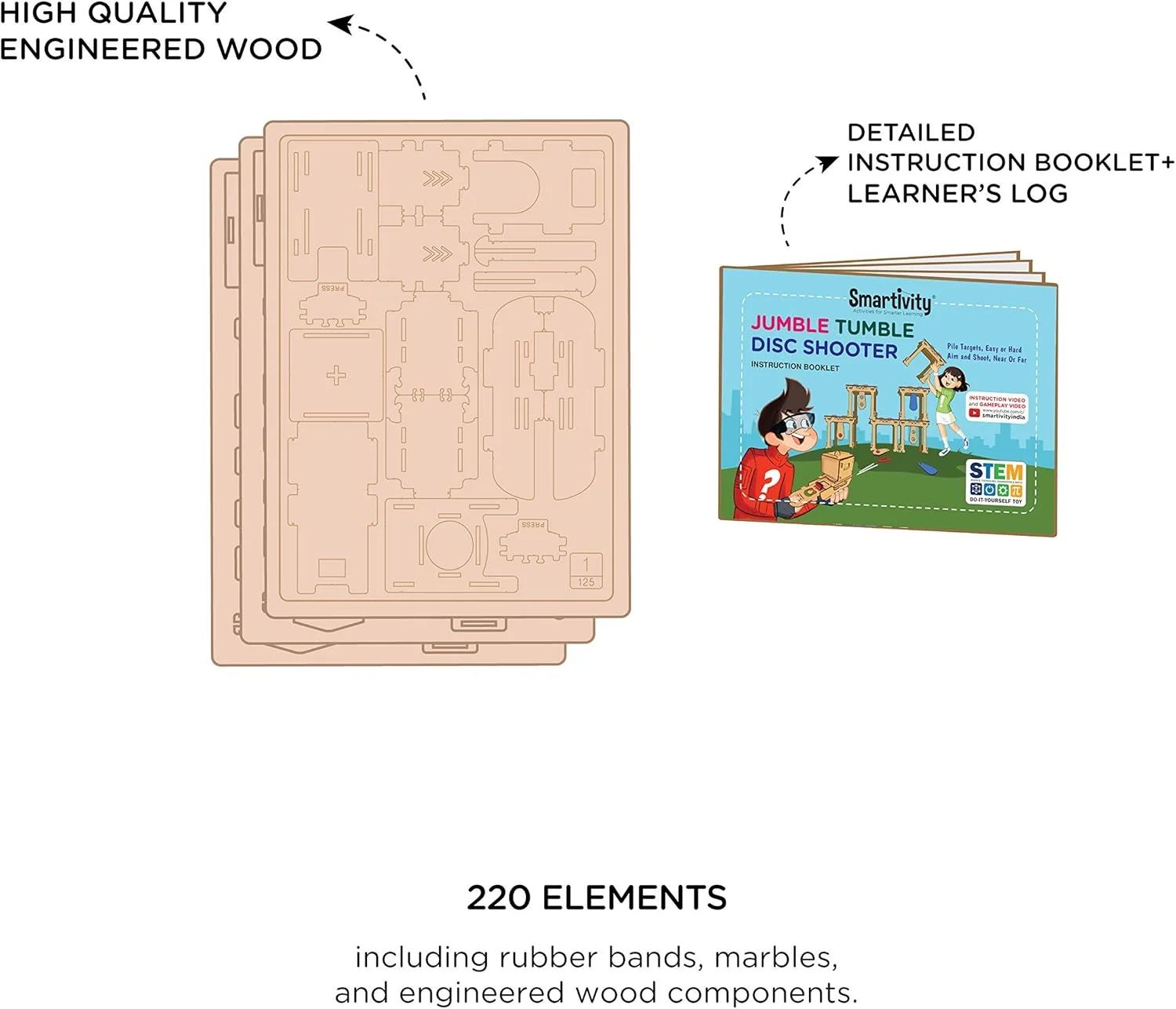 اسباب بازی آموزشی تیرانداز دیسکی Smartivity Jumble Tumble، آبی/سبز