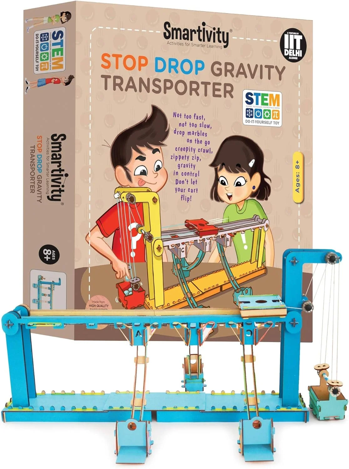 اسباب بازی آموزشی و ساختنی انتقال دهنده جاذبه Smartivity Stop Drop مناسب پسران و دختران 8 سال به بالا، STEM، یادگیری، هدیه فعالیت (چند رنگ)