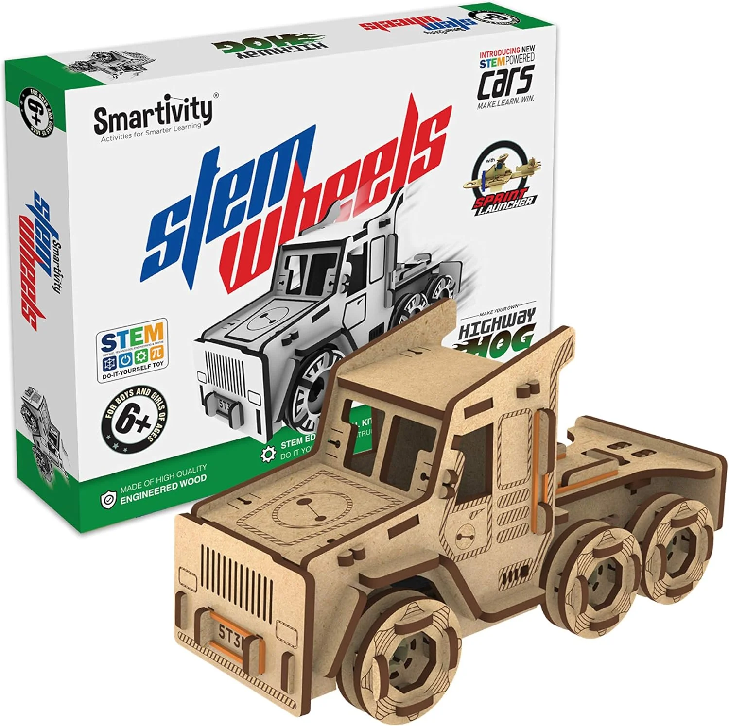 اسباب بازی آموزشی خودساز اسمارتیوی STEM Wheels Highway Hog، چند رنگ