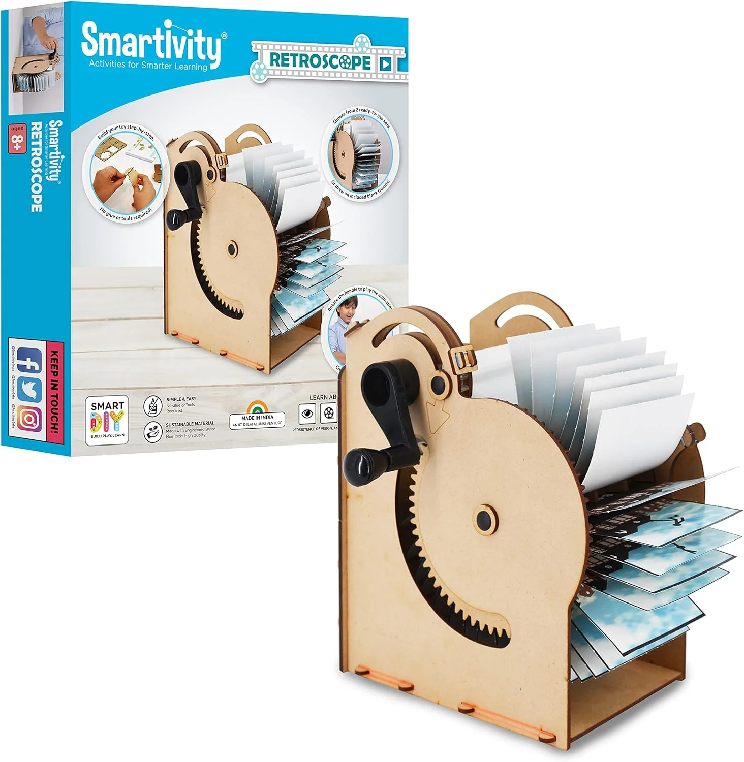 اسباب بازی آموزشی ساختنی Smartivity Clickety Flix Retroscope STEM STEAM، دستورالعمل های آسان، آزمایش، بازی، یادگیری پروژه مهندسی علمی 8+ با بازی خلاقانه