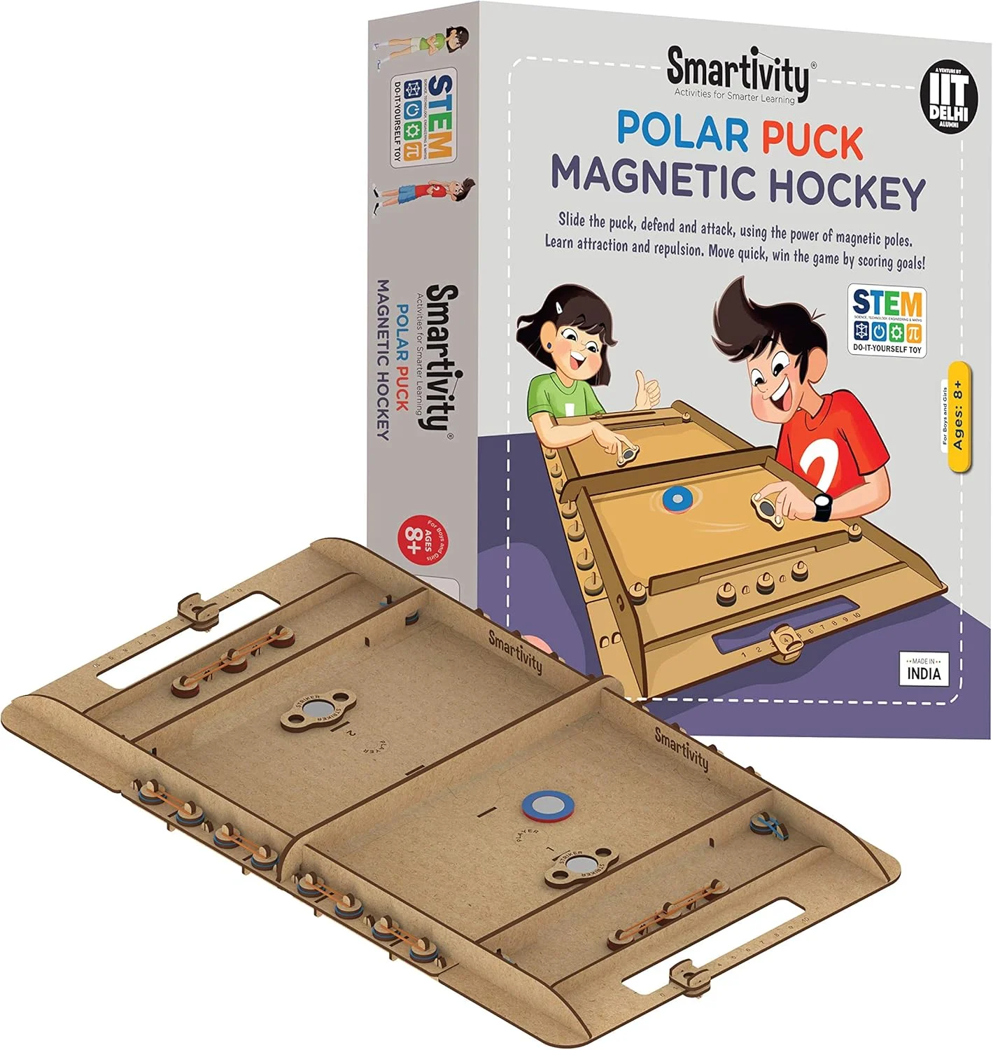 اسباب بازی آموزشی و ساختنی هاکی مغناطیسی Smartivity، بازی سرگرم کننده DIY برای کودکان 8 تا 14 سال، هدیه برای پسران و دختران، ساخت هند