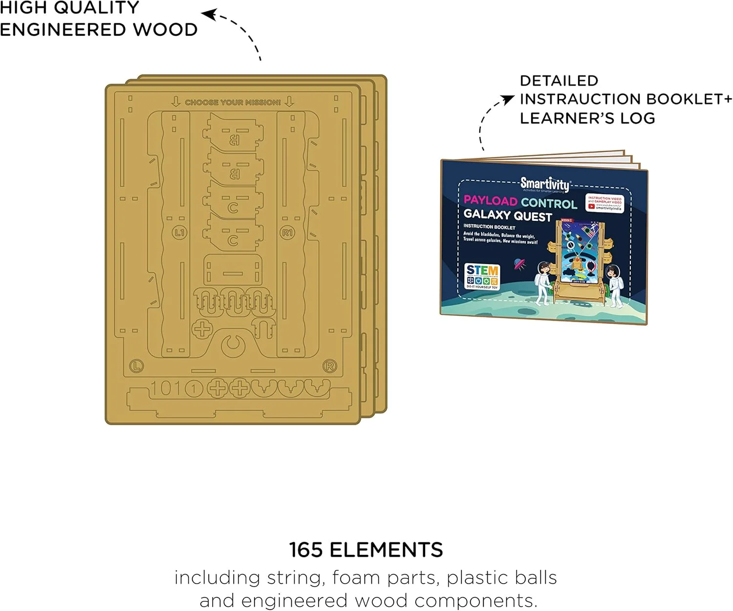 اسباب بازی آموزشی ساختنی ماموریت کهکشان با کنترل محموله Smartivity، مناسب کودکان 6-8-10-12-14 سال، بازی سرگرم کننده علمی، هدیه تولد برای دختران و پسران، ساخت هند