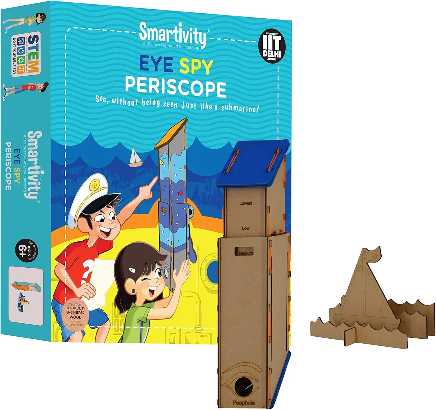 کیت اسباب بازی پریسکوپ Smartivity، STEM، آموزشی، فعالیت ساخت و ساز، 6+ سال، یونیسکس، چند رنگ، شامل دفترچه راهنما، دفترچه یادگیری، قطعات پریسکوپ
