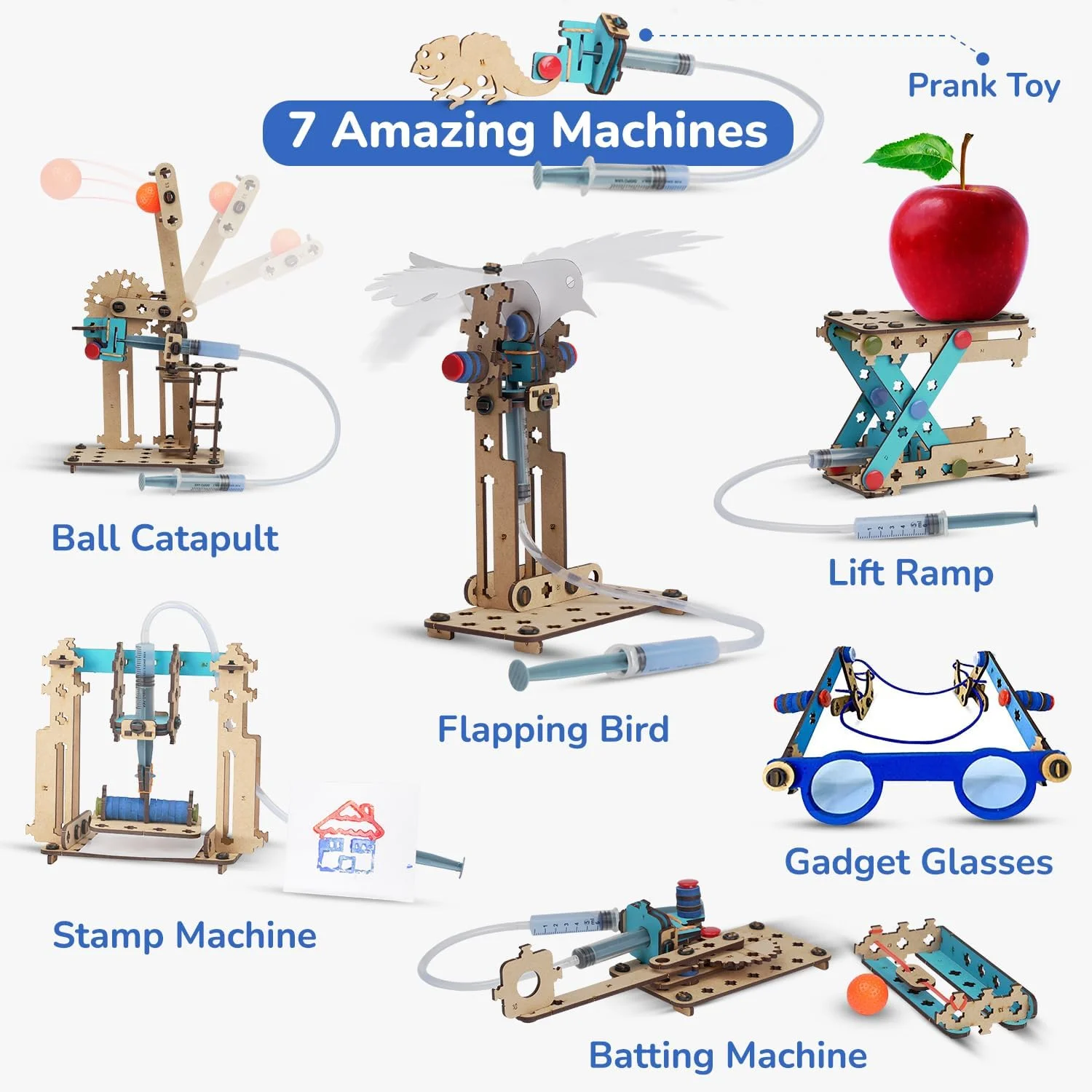 کیت هیدرولیک 7 در 1 اسمارتیوی، اسباب بازی سرگرم کننده STEM DIY برای کودکان 6 تا 12 سال، بهترین هدیه تولد برای پسران و دختران 6-8-10-12 ساله، اسباب بازی علمی، بازی فعالیت آموزشی، ساخت هند