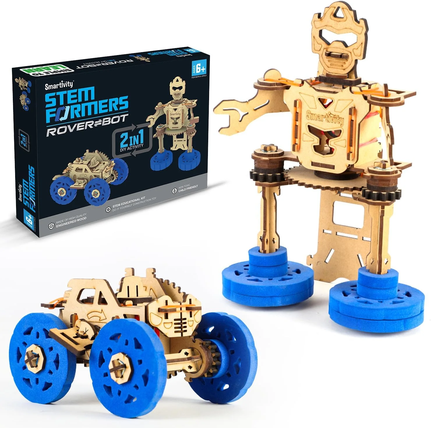 اسباب بازی آموزشی ساختنی Smartivity STEMFormers Rover Bot، پروژه علمی مهندسی 6+2 در 1، دستورالعمل آسان، آزمایش، بازی، یادگیری اسباب بازی آموزشی ساختنی Smartivity STEMFormers Rover Bot، پروژه علمی مهندسی 6+2 در 1، دستورالعمل آسان، آزمایش، بازی، یادگیری