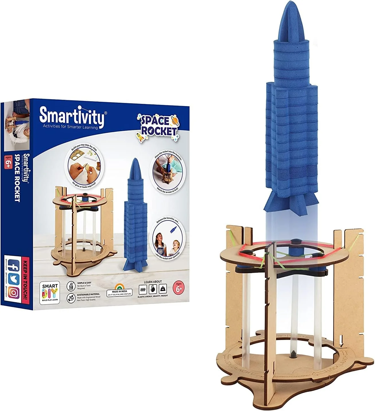 اسباب بازی آموزشی موشک فضایی Smartivity، بازی سرگرم کننده ساختنی و آموزشی برای کودکان 6 تا 14 سال، هدیه تولد برای پسران و دختران، پروژه علمی مهندسی