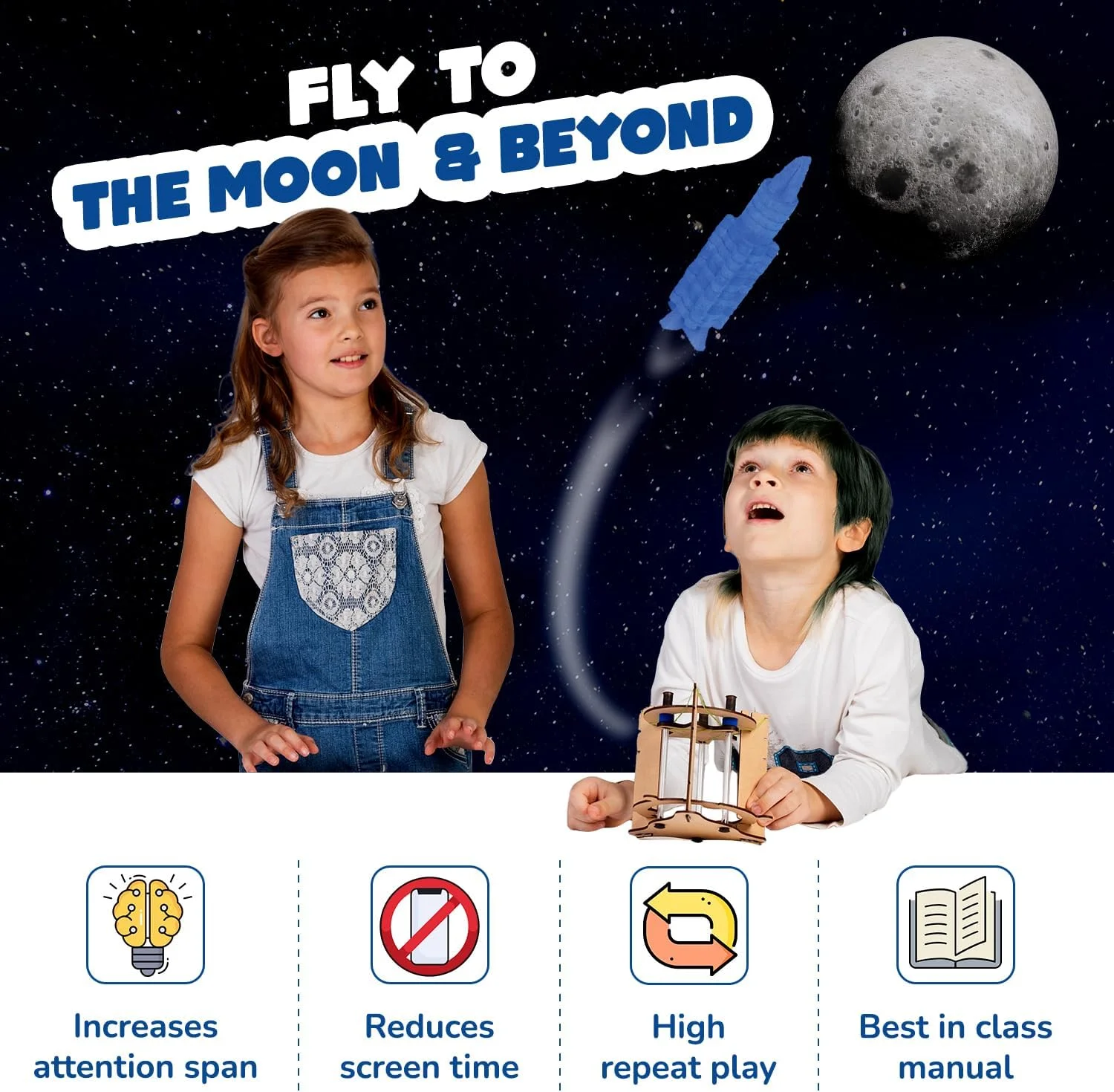 اسباب بازی آموزشی موشک فضایی Smartivity، بازی سرگرم کننده ساختنی و آموزشی برای کودکان 6 تا 14 سال، هدیه تولد برای پسران و دختران، پروژه علمی مهندسی