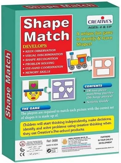 بازی تطبیق اشکال خلاقانه | بازی سرگرم کننده برای تشخیص و یادگیری اشکال | هماهنگی چشم و دست برای کودکان | پازل های فعالیت پیش دبستانی مهارت های حافظه | 4 سال به بالا