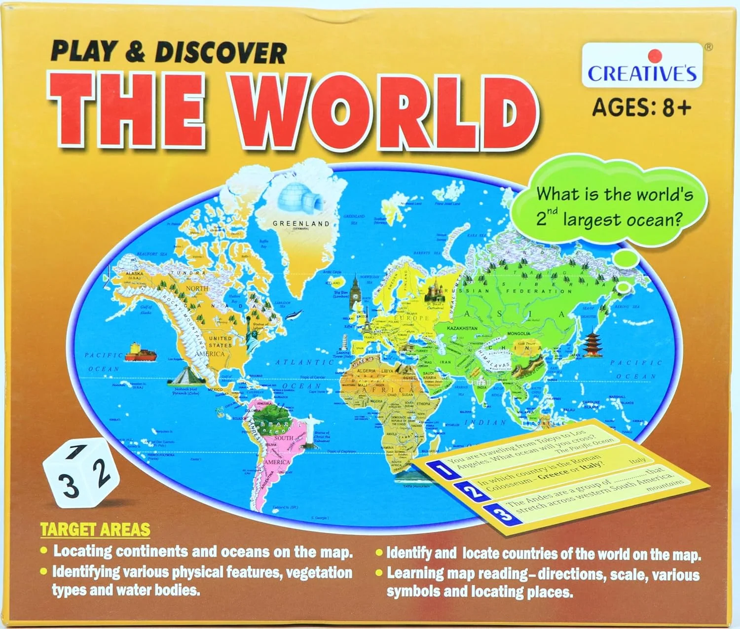 بازی آموزشی و سرگرم‌کننده «بازی و کشف – جهان» | بازی تخته‌ای مهارت‌های نقشه‌خوانی | بازی آموزشی و سرگرم‌کننده برای کودکان | دانش درباره کشورها و پایتخت‌های آن‌ها | 8 سال به بالا
