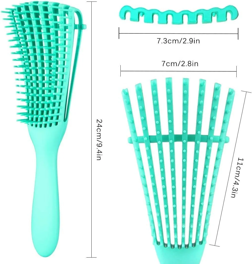 برس باز کننده گره مو 3 عددی برای موهای طبیعی، مناسب برای موهای بافت آفریقایی (3a-4c)، مجعد، موج دار، فر، مرطوب و خشک، برس باز کننده گره مو