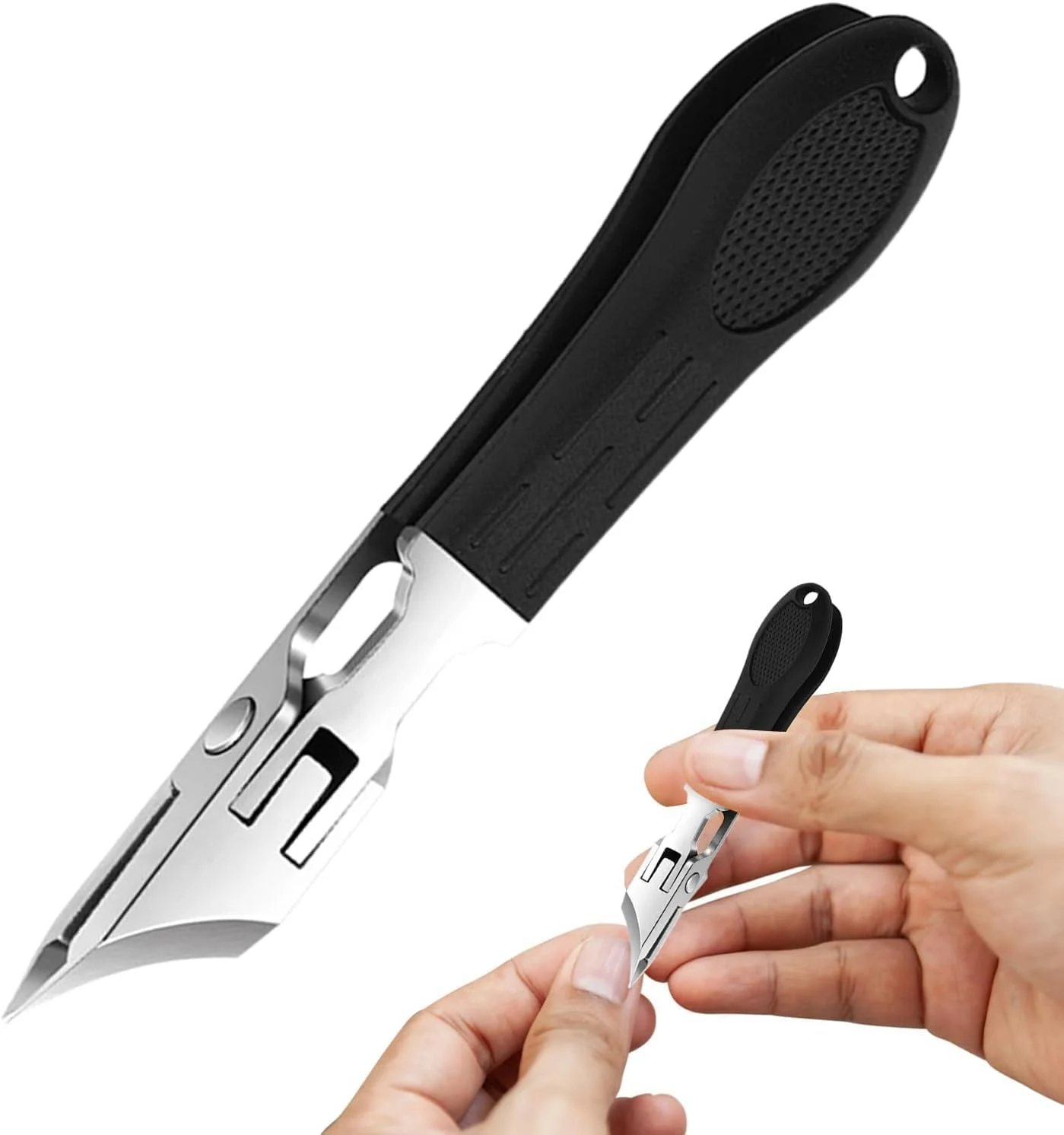 ناخن گیر اریب، ناخن گیر اریب ضد پاشش با دهانه پهن، ناخن گیر تیز با دسته بلند، ناخن گیر ناخن های فرورفته برای زنان یا مردان (مشکی) ناخن گیر اریب، ناخن گیر اریب ضد پاشش با دهانه پهن، ناخن گیر تیز با دسته بلند، ناخن گیر ناخن های فرورفته برای زنان یا مردان (مشکی)