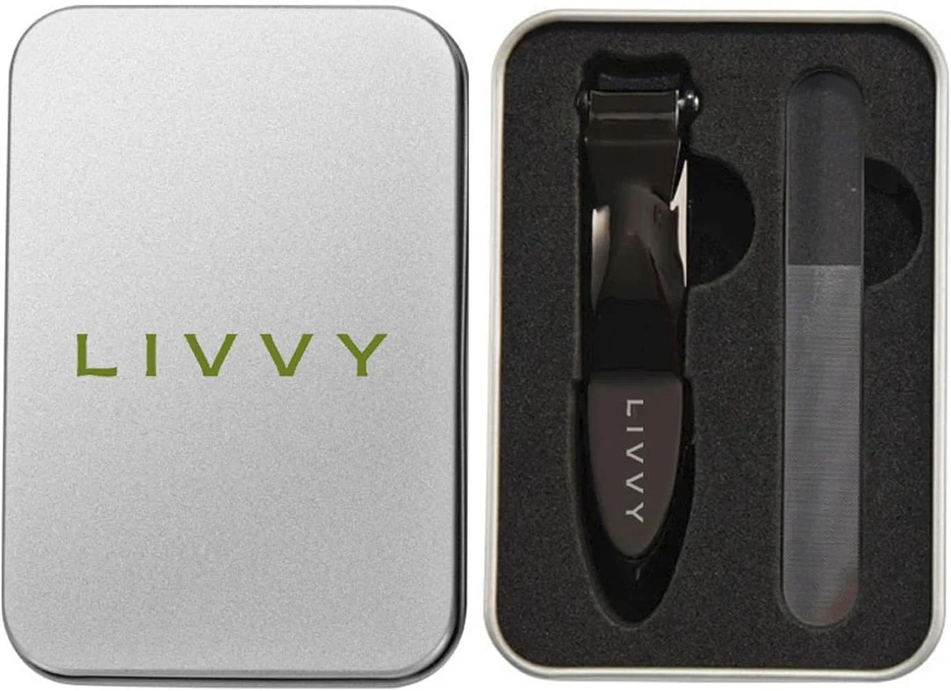 ناخن گیر LIVVY با محفظه جمع آوری – ناخن گیر استیل ضد زنگ | مقص اظافر، ست قیچی ضد پاشش با سوهان برای ناخن های دست و پا، ابزار ارگونومیک و خود تمیز شونده