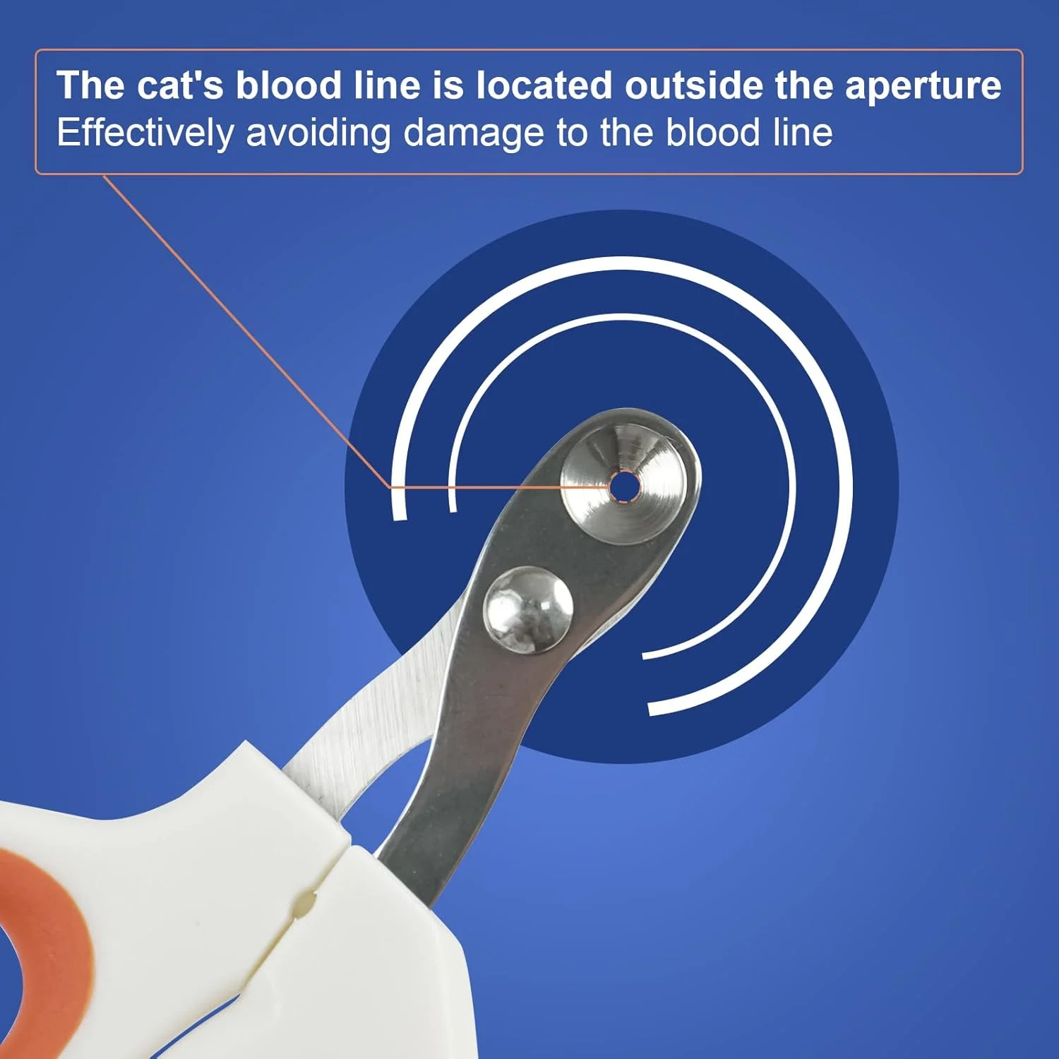 ناخن گیر گربه با سوراخ برش دایره ای - جلوگیری از کوتاه کردن بیش از حد ناخن حیوانات خانگی - تیغه زاویه دار تیز، ست پیرایش پنجه حرفه ای برای خانواده های مبتدی (نارنجی)