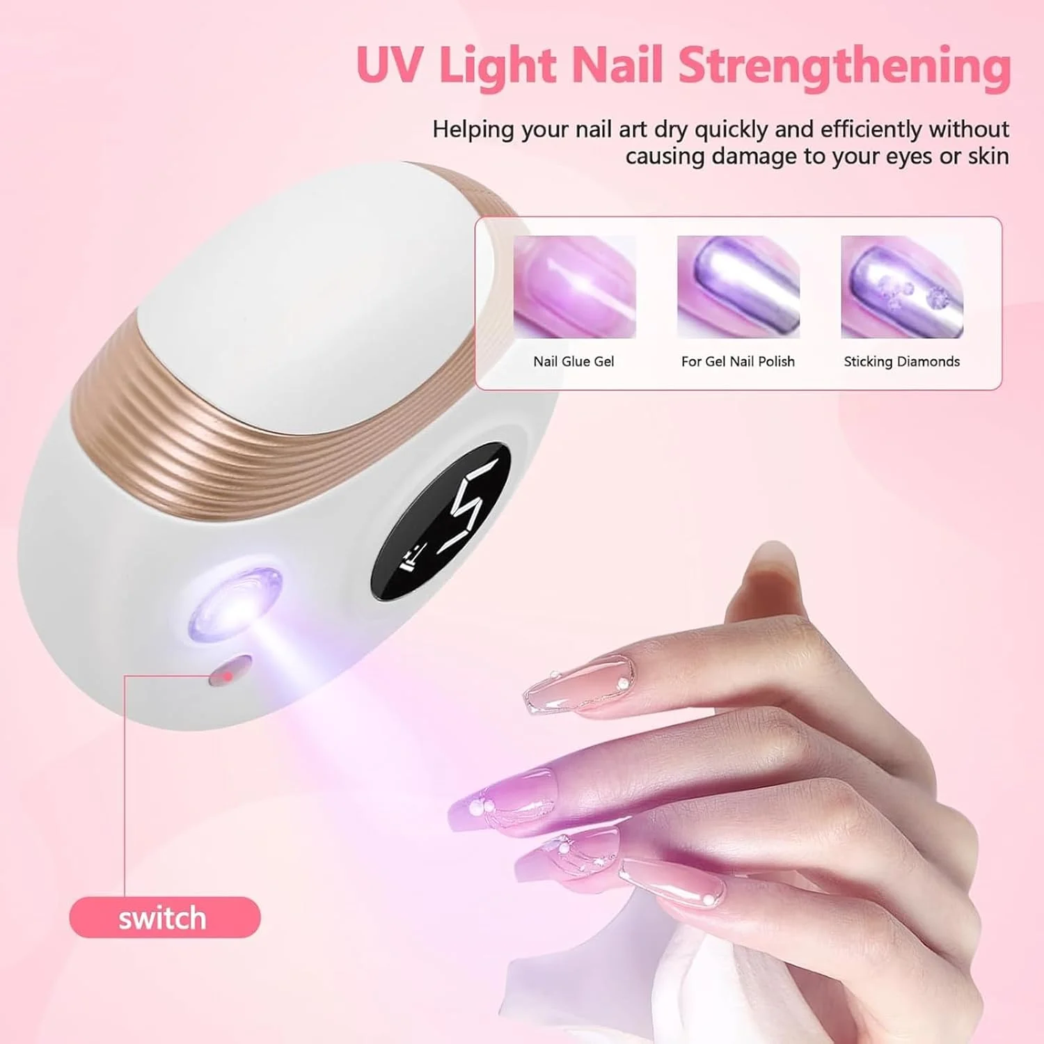 ناخن گیر برقی 3 در 1: ماشین اصلاح ناخن انگشتان دست و پا قابل شارژ - کیت مراقبت از ناخن بدون درد با چراغ LED - ناخن گیر ایمن برای استفاده خانواده، آقایان و بانوان (سفید)