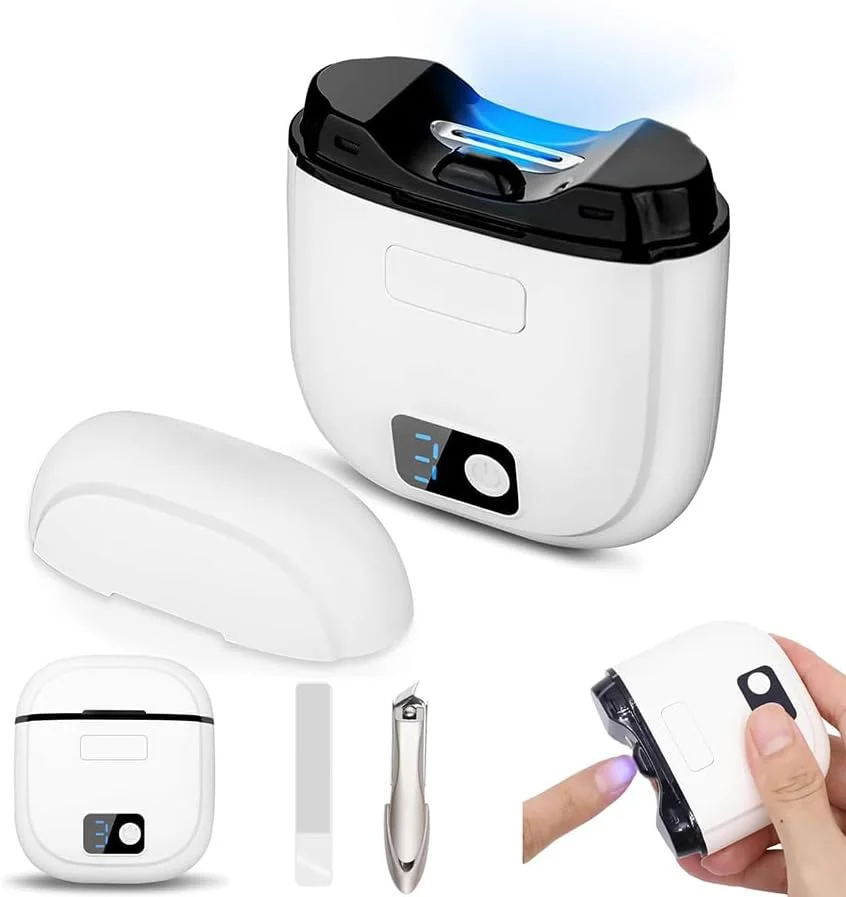 ناخن گیر برقی 2 در 1 با 3 سرعت، ناخن گیر برقی با چراغ LED، شارژ Type-C، فوق العاده سبک، کم صدا، آسان برای استفاده سالمندان و کودکان، شامل ناخن گیر اریب