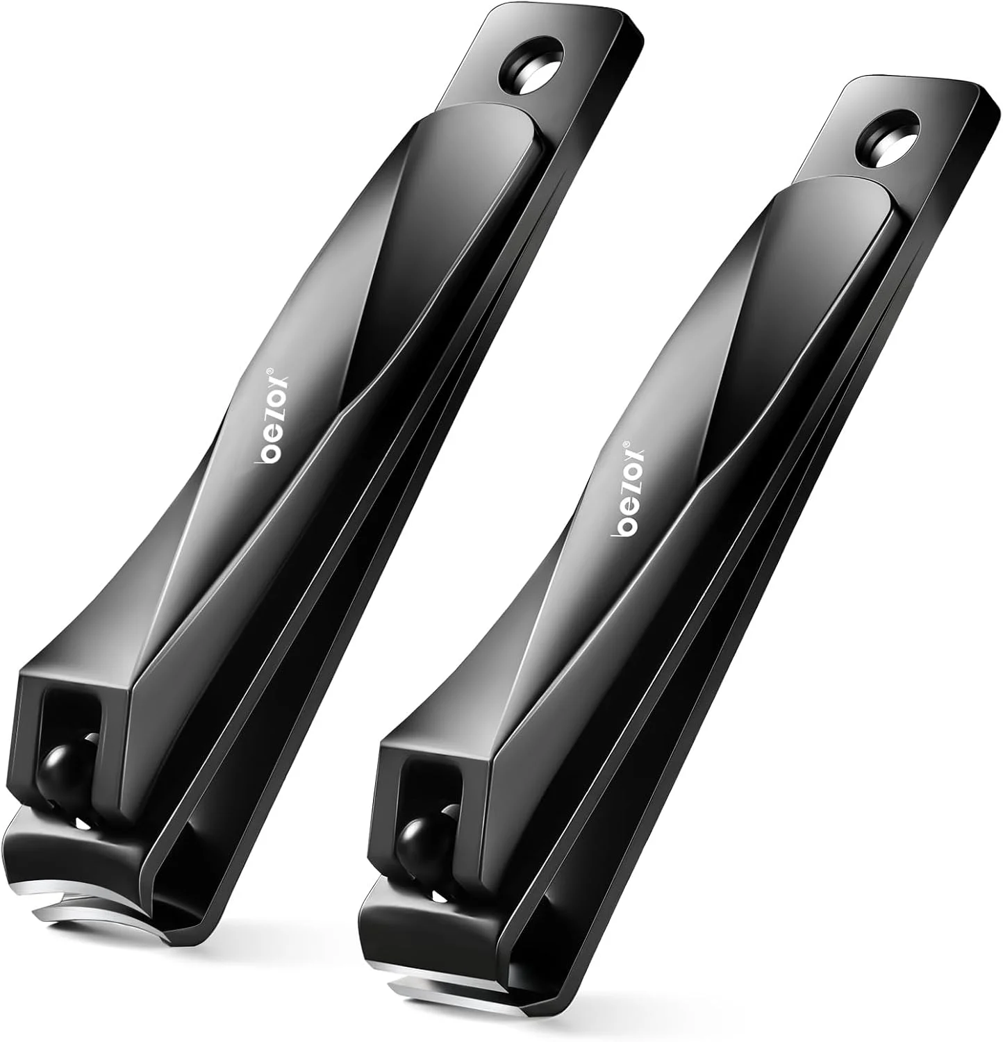 ست دو عددی ناخن گیر BEZOX - ناخن گیر ناخن پا با تیغه صاف و ناخن گیر ناخن دست با تیغه خمیده - قیچی ناخن گیر ممتاز برای ناخن های ضخیم و ناخن های فرو رفته در گوشت