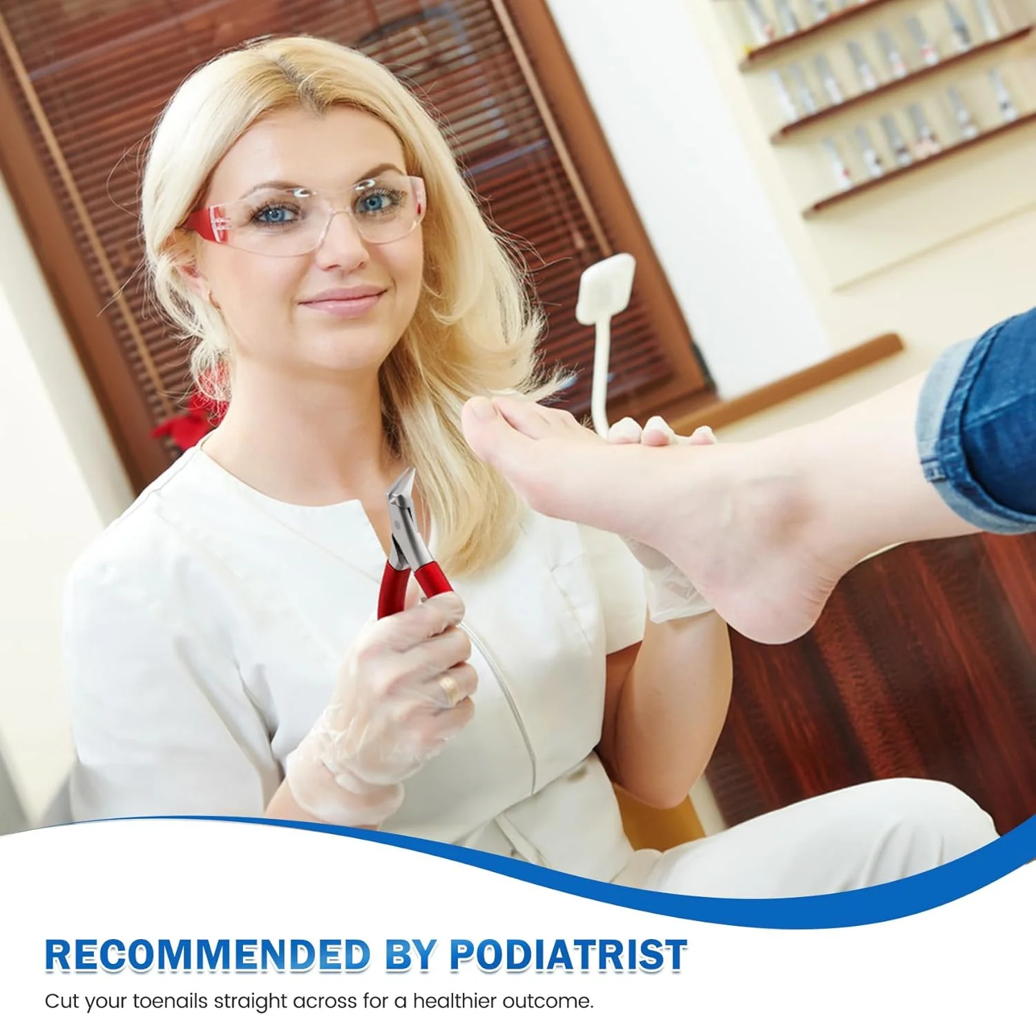 ناخن گیر پا BEZOX برای جلوگیری از فرو رفتن ناخن در گوشت، ناخن گیر طبی با تیغه صاف برای ناخن های ضخیم، ناخن گیر ارگونومیک برای بزرگسالان، سالمندان، آقایان و بانوان - قرمز