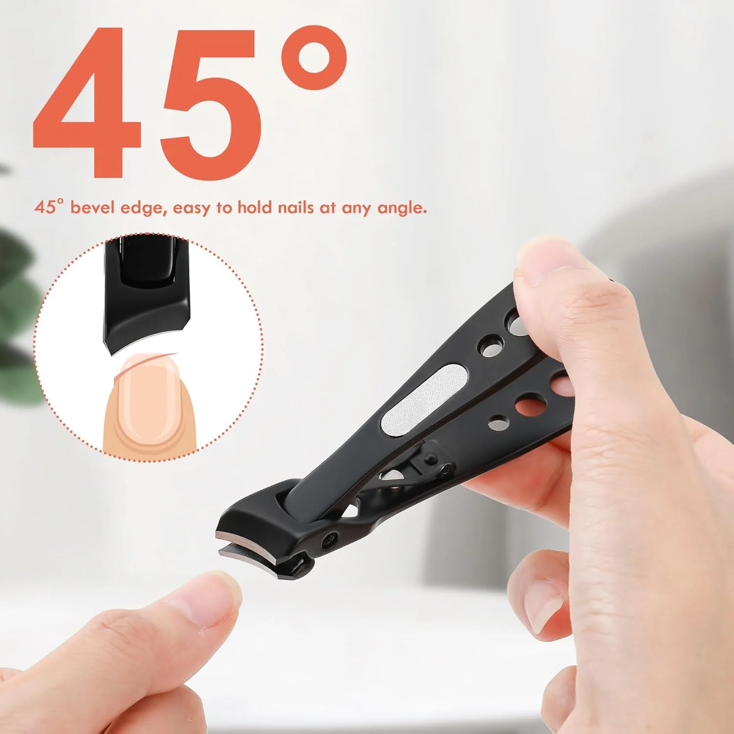 ناخن گیر ضخیم و فرو رفته BEZOX با تیغه منحنی اریب - ناخن گیر ناخن پا سنگین و استیل ضد زنگ ممتاز برای ناخن های ضخیم، ناخن گیر با سوهان ناخن داخلی و کیف نگهداری