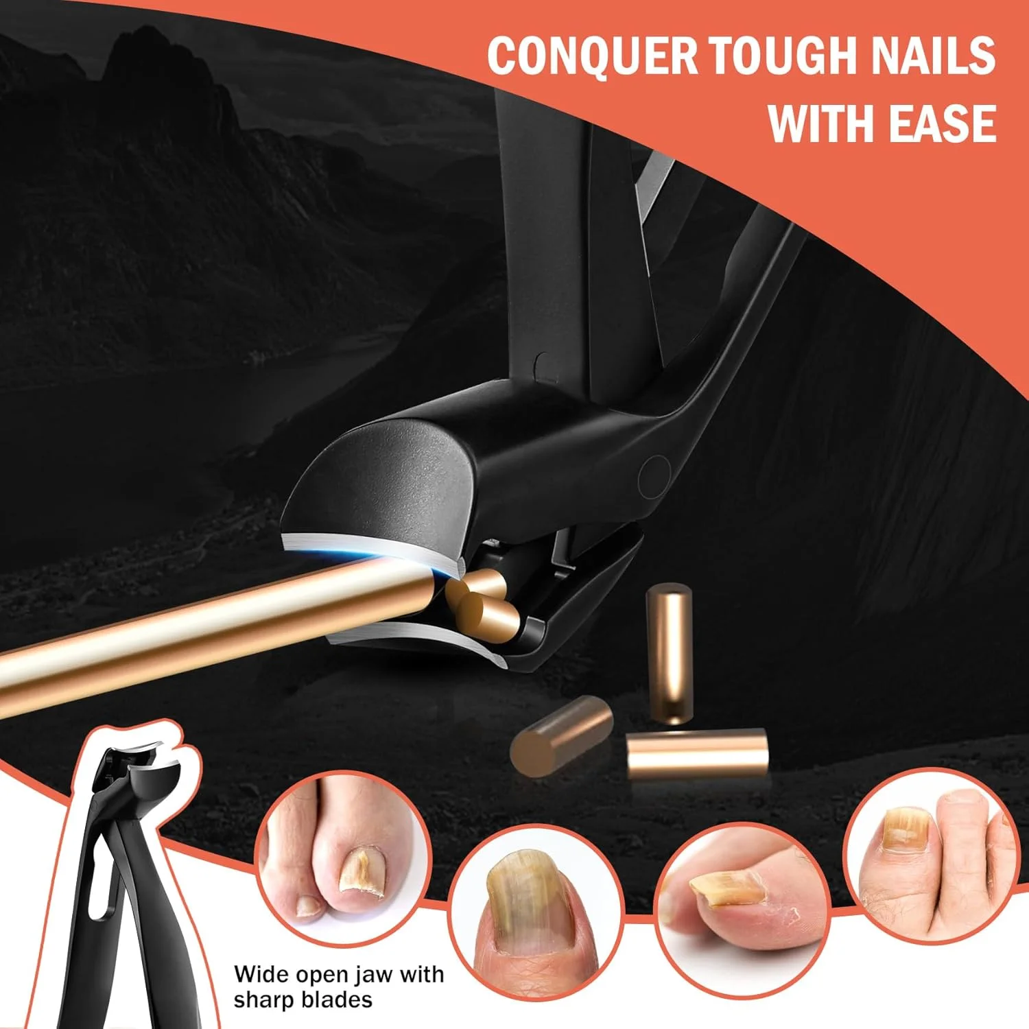 ناخن گیر ارگونومیک سر زاویه دار BEZOX برای ناخن های ضخیم - ناخن گیر انگشت فلزی مشکی