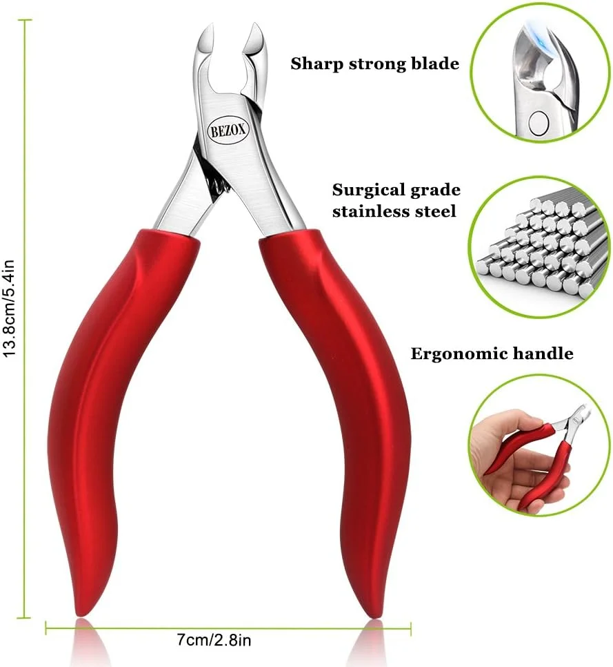 ناخن گیر بیزوکس برای ناخن های ضخیم یا فرو رفته/گوشت گیر - ناخن گیر فولاد ضد زنگ درجه پزشکی سنگین - کوتاه اولکرانون ناخن گیر بیزوکس برای ناخن های ضخیم یا فرو رفته/گوشت گیر - ناخن گیر فولاد ضد زنگ درجه پزشکی سنگین - کوتاه اولکرانون