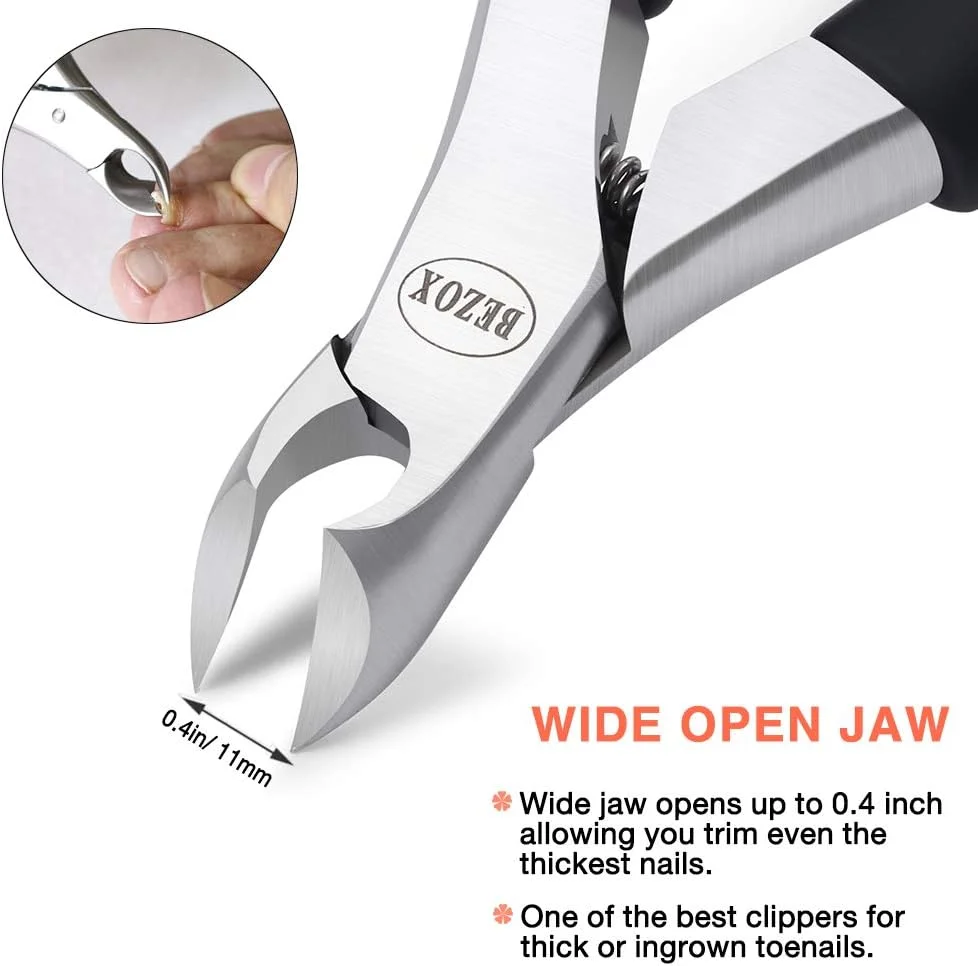 ناخن گیر انگشت شست پا BEZOX برای ناخن های ضخیم یا فرو رفته - فولاد ضد زنگ سنگین با دسته نرم - مدل Olecranon Short ناخن گیر انگشت شست پا BEZOX برای ناخن های ضخیم یا فرو رفته - فولاد ضد زنگ سنگین با دسته نرم - مدل Olecranon Short