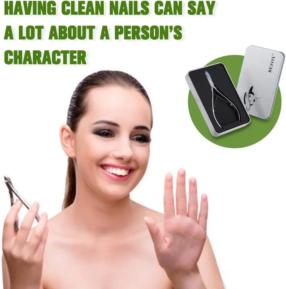 قیچی کوتیکول بزوکس - کاتر و موچین حرفه ای استیل ضد زنگ - قیچی مانیکور ناخن گیر (فک 6 میلی متری)