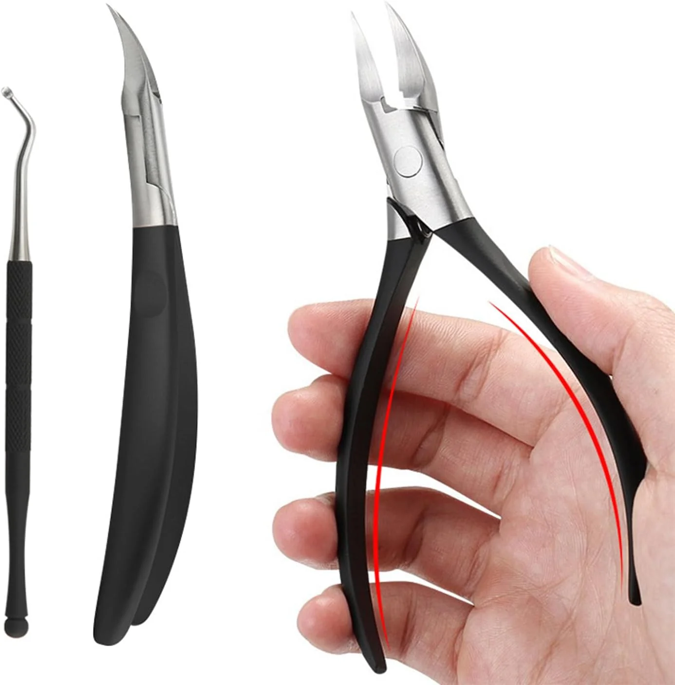 ناخن گیر انگشت پا برای ناخن های فرو رفته، ناخن گیر انگشت پا برای ناخن های ضخیم، ست 2 عددی حرفه ای ناخن گیر و عقب زن ناخن ضخیم و فرو رفته برای آقایان و سالمندان به همراه کیف (مشکی) ناخن گیر انگشت پا برای ناخن های فرو رفته، ناخن گیر انگشت پا برای ناخن های ضخیم، ست 2 عددی حرفه ای ناخن گیر و عقب زن ناخن ضخیم و فرو رفته برای آقایان و سالمندان به همراه کیف (مشکی)