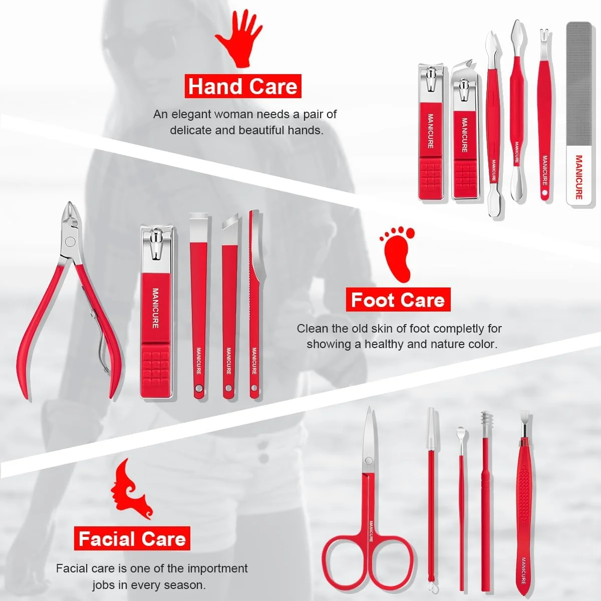 Leipple - ست مانیکور، ناخن گیر حرفه ای، کیت پدیکور، 16 تکه، ابزار مراقبت از ناخن استیل ضد زنگ Leipple - ست مانیکور، ناخن گیر حرفه ای، کیت پدیکور، 16 تکه، ابزار مراقبت از ناخن استیل ضد زنگ