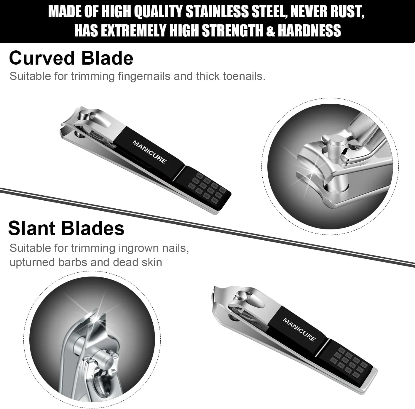 لیپل - ست مانیکور، ناخن گیر حرفه ای، کیت پدیکور، 16 تکه، ابزار مراقبت از ناخن استیل ضد زنگ لیپل - ست مانیکور، ناخن گیر حرفه ای، کیت پدیکور، 16 تکه، ابزار مراقبت از ناخن استیل ضد زنگ