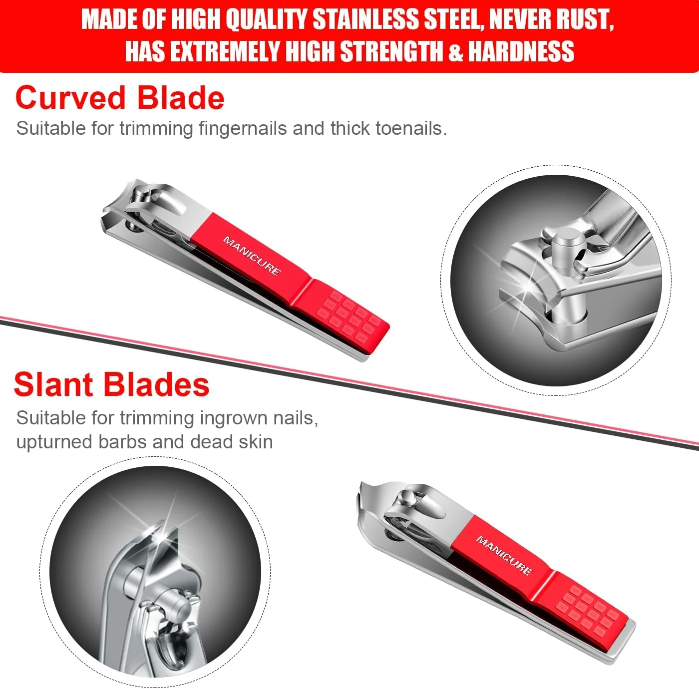 Leipple - ست مانیکور، ناخن گیر حرفه ای، کیت پدیکور، 16 تکه، ابزار مراقبت از ناخن استیل ضد زنگ Leipple - ست مانیکور، ناخن گیر حرفه ای، کیت پدیکور، 16 تکه، ابزار مراقبت از ناخن استیل ضد زنگ