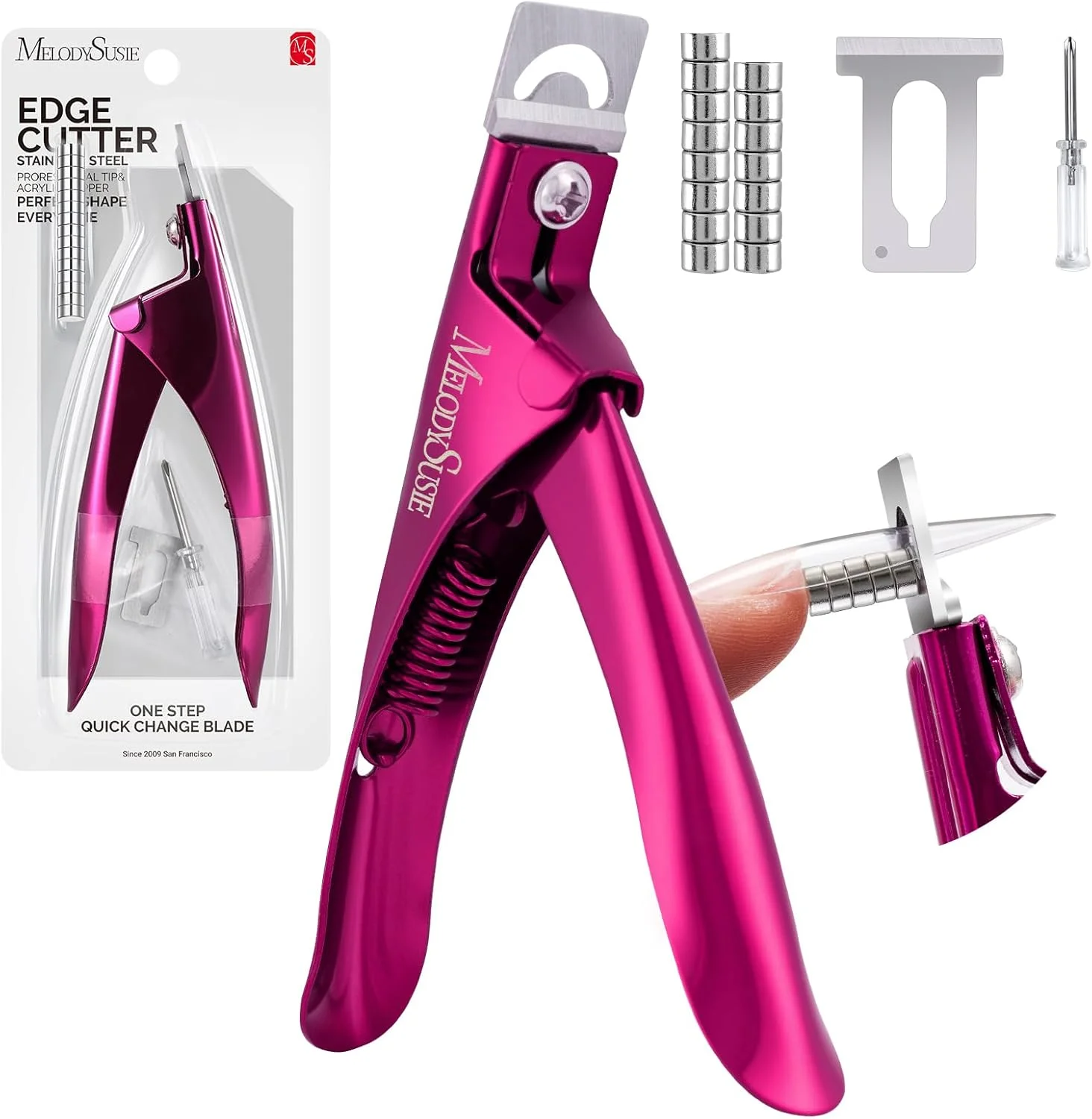 ناخن گیر اکریلیک MelodySusie با 15 سایزر مغناطیسی، ناخن گیر حرفه ای برای ناخن های بلند اکریلیک و ژلی، تریمر ناخن استیل قابل تنظیم، ابزار مانیکور برای سالن و منزل، آلویی ناخن گیر اکریلیک MelodySusie با 15 سایزر مغناطیسی، ناخن گیر حرفه ای برای ناخن های بلند اکریلیک و ژلی، تریمر ناخن استیل قابل تنظیم، ابزار مانیکور برای سالن و منزل، آلویی
