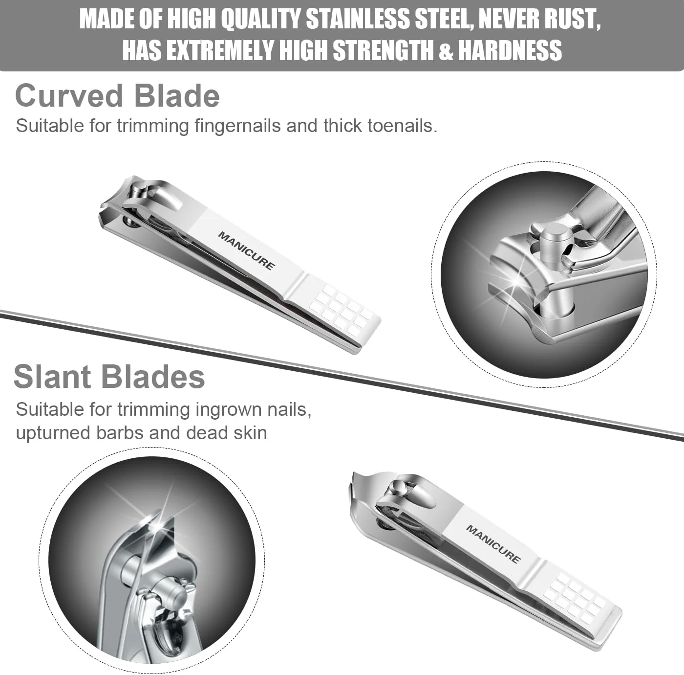Leipple - ست مانیکور، ناخن گیر حرفه ای، کیت پدیکور، 16 تکه، ابزار پیرایش و مراقبت از ناخن استیل ضد زنگ Leipple - ست مانیکور، ناخن گیر حرفه ای، کیت پدیکور، 16 تکه، ابزار پیرایش و مراقبت از ناخن استیل ضد زنگ
