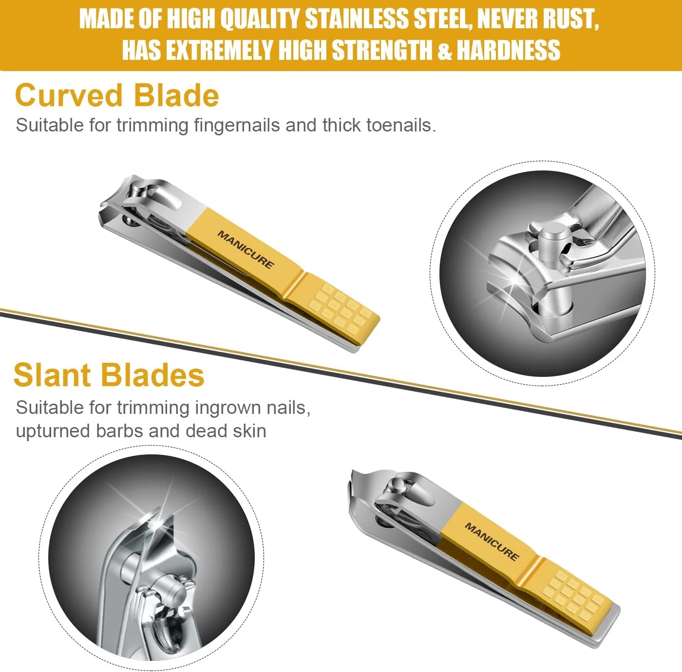 ست مانیکور لیپل، ست حرفه ای قیچی ناخن و پدیکور، 16 تکه ابزار مراقبت از ناخن استیل ضد زنگ، ست پیرایش با کیف چرمی مسافرتی لوکس برای ناخن های ضخیم، هدیه ای برای مردان و زنان (زرد) ست مانیکور لیپل، ست حرفه ای قیچی ناخن و پدیکور، 16 تکه ابزار مراقبت از ناخن استیل ضد زنگ، ست پیرایش با کیف چرمی مسافرتی لوکس برای ناخن های ضخیم، هدیه ای برای مردان و زنان (زرد)
