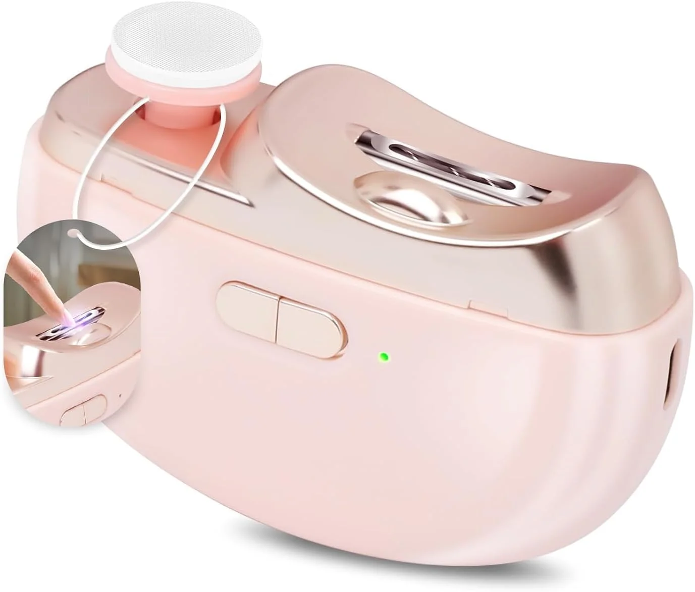 ناخن گیر برقی 2 در 1: ناخن گیر برقی اتوماتیک حرفه ای با چراغ، ابزار مانیکور و اصلاح ناخن برای مراقبت از ناخن نوزادان و سالمندان (صورتی) ناخن گیر برقی 2 در 1: ناخن گیر برقی اتوماتیک حرفه ای با چراغ، ابزار مانیکور و اصلاح ناخن برای مراقبت از ناخن نوزادان و سالمندان (صورتی)