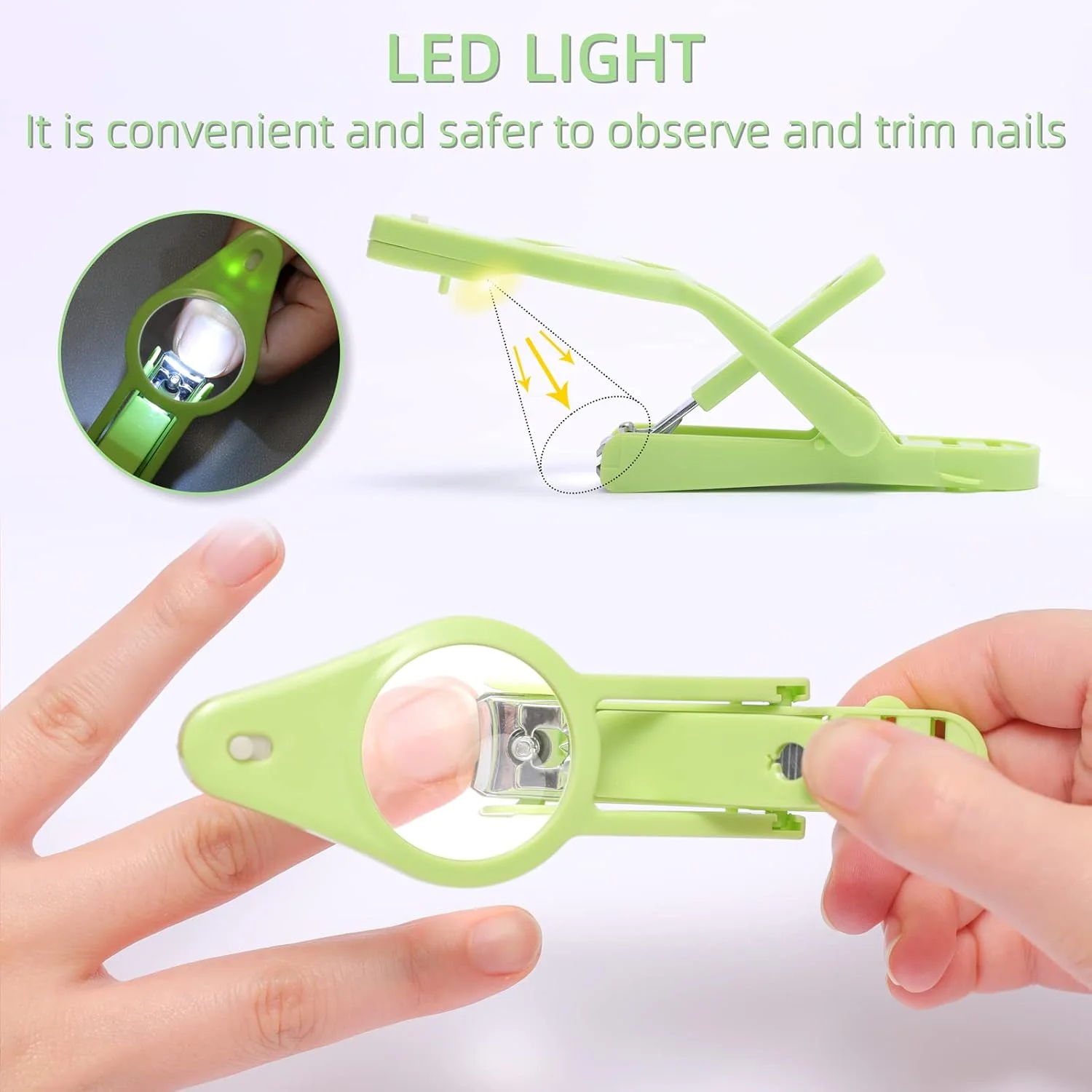 ناخن گیر با ذره بین تاشو و چراغ LED، ناخن گیر استیل ضد زنگ برای ناخن های دست و پا، مراقبت از ناخن برای سالمندان و نوزادان، کاهش فشار چشم ناخن گیر با ذره بین تاشو و چراغ LED، ناخن گیر استیل ضد زنگ برای ناخن های دست و پا، مراقبت از ناخن برای سالمندان و نوزادان، کاهش فشار چشم